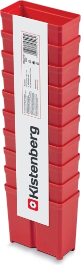 Set de cutii din plastic pentru unelte, 10 bucăți, roșii, stivuibile