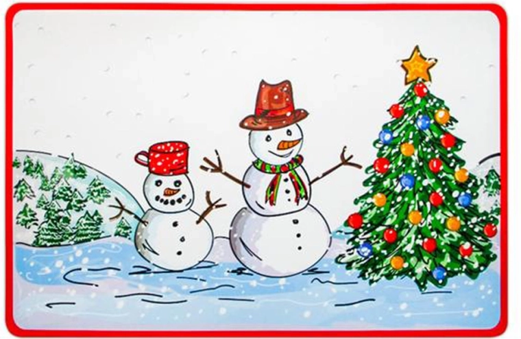 Suport de masă din plastic de Crăciun Toro cu om de zăpadă 28 × 43 cm