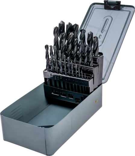 Set de burghie pentru metal HSS 1,0–13,0 mm, 25 piese