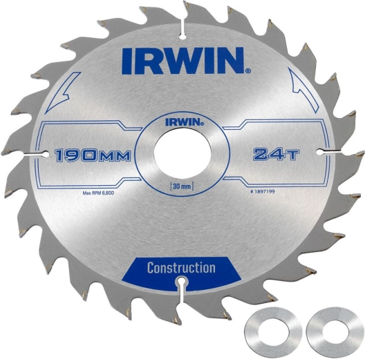 Disc circular IRWIN 190 mm, 24 dinți, tăiere subțire pentru lemn