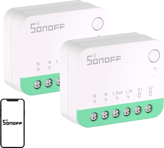 Sonoff MINIR4M Extreme Matter – întrerupător Wi‑Fi (2 buc)