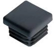Dop rotund pătrat 15 mm din LDPE, negru (20 buc.)