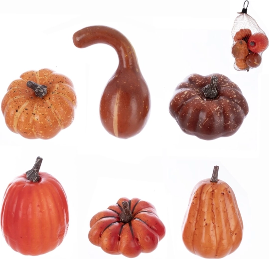 Dovleci decorativi din plastic (UH), set 6 buc.