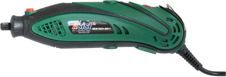 Minifreza dreapta 135 W în geantă cu accesorii 210 piese ASIST