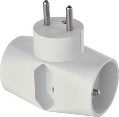 Prelungitor multiplu EMOS 2× rotund + 1× dreptunghiular, alb