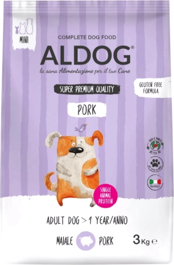 Aldog Pork Mini granule pentru câini adulți de rase mici, porc, 3 kg