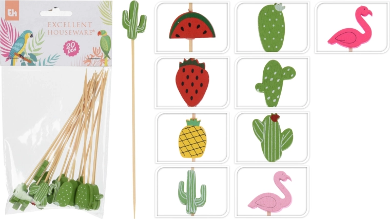 Scobitori decorative din bambus 12 cm – set 20 buc