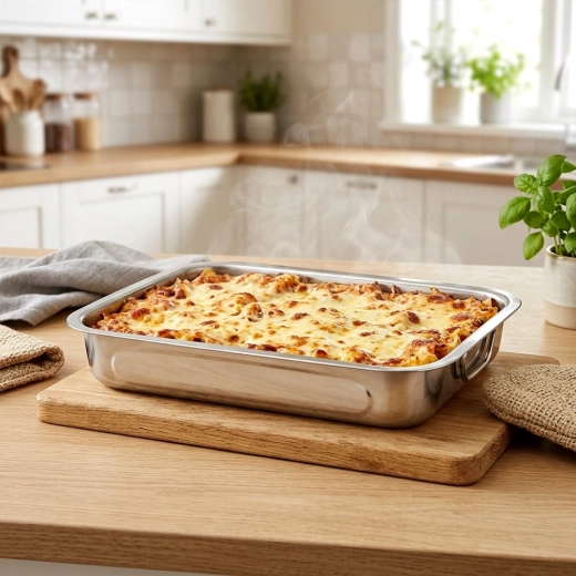 Ideală pentru preparate coapte și gratinate, potrivită pentru mașina de spălat vase