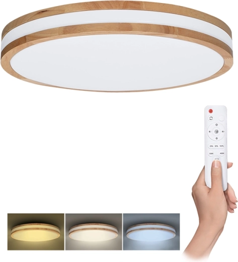 Solight corp de iluminat LED pentru tavan/perete Woody cu telecomandă 60 W, 50 cm, dimabil și cu schimbarea temperaturii de culoare