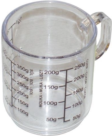 Cană gradată cu mâner 0,25 l plastic transparent