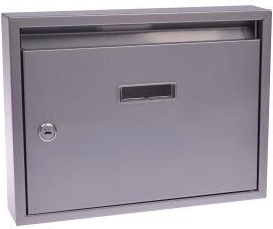 Cutie poștală pentru bloc 320 × 240 × 60 mm, gri, fără găuri pre-găurite