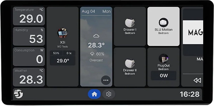 Panou tactil de perete Shelly Wall Display X2i 6,95" Wi‑Fi 6 și Bluetooth (negru)