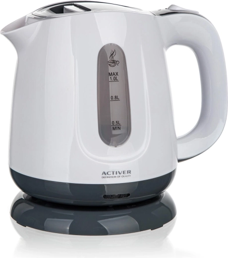 Activer fierbător electric Bethy 1 l alb-gri