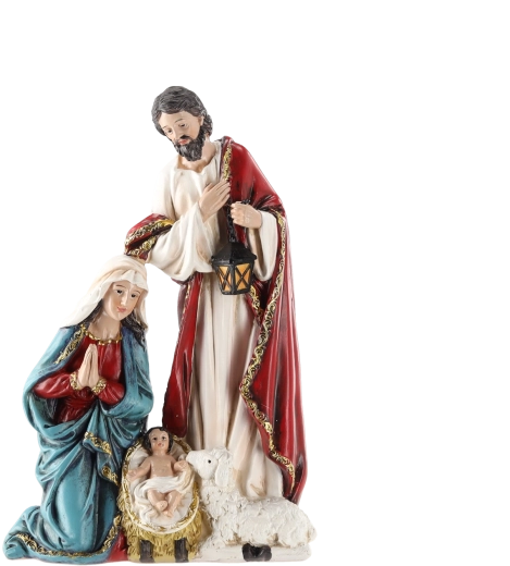 Figurină de iesle de Crăciun – Sfânta Familie (nașterea lui Isus) - 1 bucată