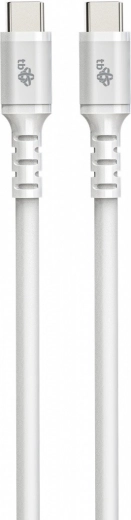 Cablu siliconic usb‑c la usb‑c 2 m alb