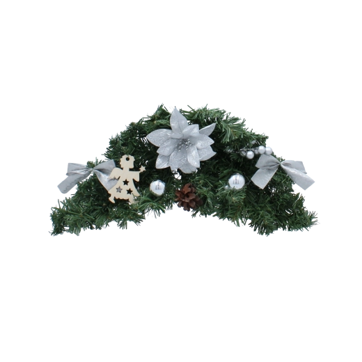 Decorațiune de Crăciun suspendată 46 cm argintie