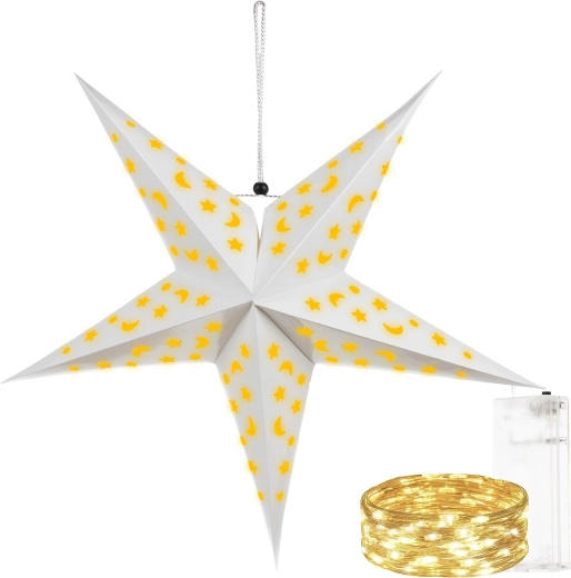 Stea de Crăciun 3D LED Ruhhy, 60 cm