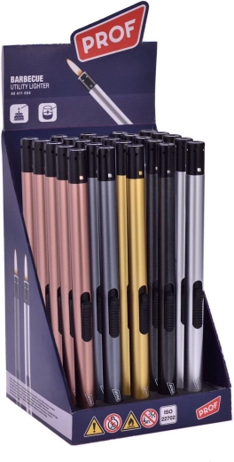 Brichetă cu flacără reîncărcabilă PROF 21 cm – mix de culori