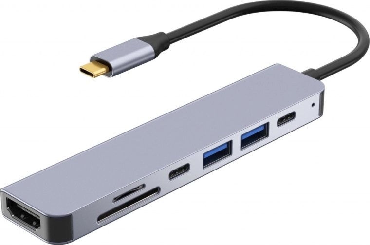 Stație de andocare hub USB-C cu HDMI 4K și cititor de carduri