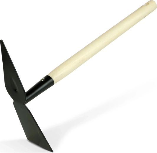 Sapă de grădină reversibilă cu mâner din lemn de 50 cm