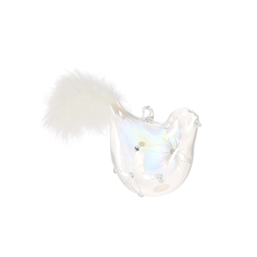 Globuri de Crăciun din sticlă în formă de păsărele, set 6 buc