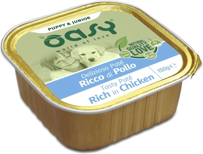 Oasy Tasty Paté Puppy & Junior pateu de pui pentru căței 150 g