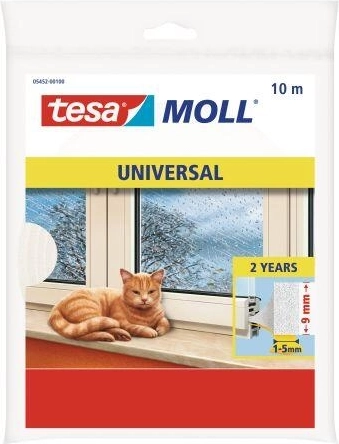 Bandă de etanșare pentru ferestre din spumă 9 × 6 mm, albă, 10 m