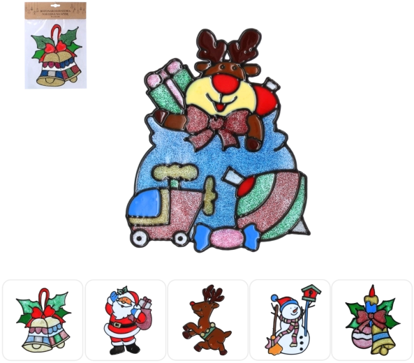 Autocolante de fereastră de Crăciun 18 × 25 cm – set 12 buc., 6 modele