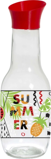 Carafă din sticlă Toro cu capac 1 l, model de vară
