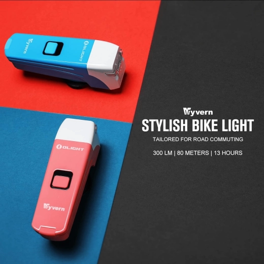Lumină frontală pentru bicicletă OLIGHT Wyvern Blue, 300 lm, USB‑C