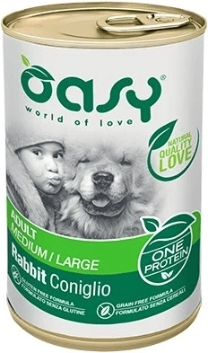 Oasy One Protein Adult Medium/Large pate de iepure pentru câini 400 g