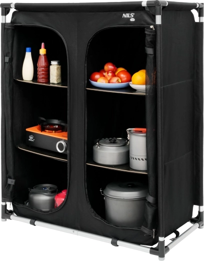 Trei niveluri de spațiu de depozitare cu rafturi solide