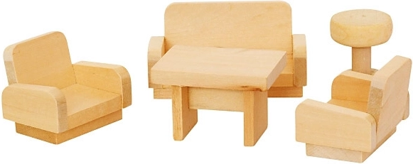 MaDe mobilier din lemn pentru păpuși – living