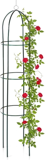 Obelisc de grădină Vilde pentru plante cățărătoare 36 × 36 × 194 cm, verde