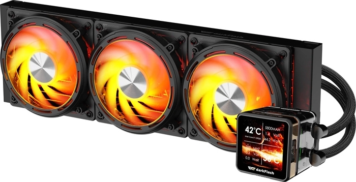 Răcire cu apă CPU DarkFlash Explore DE360 360 mm cu ecran IPS (negru)