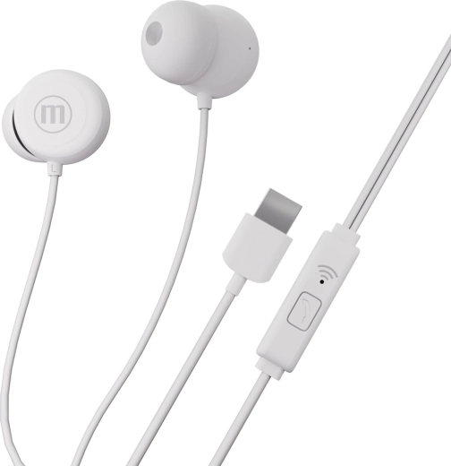 Căști intraauriculare cu fir Maxell INBAX, USB-C, albe