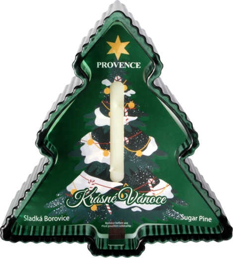 Lumânare de Crăciun în pahar, în formă de brăduț, 230 g