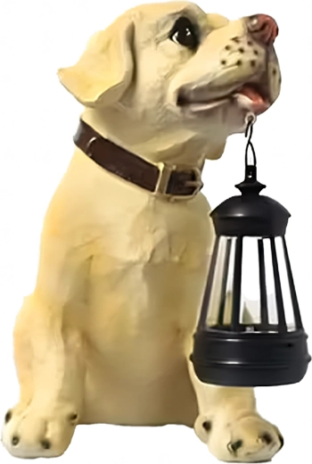 Figurină realistă de cățel ca accent de design