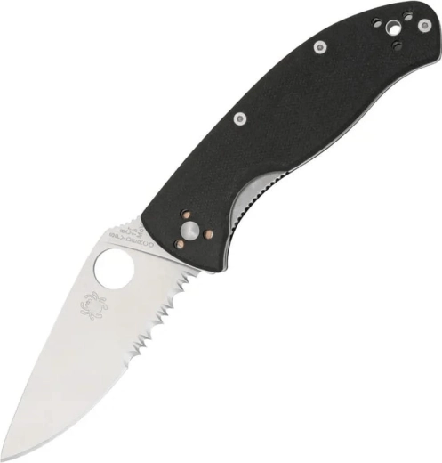 Spyderco Tenacious Combo Edge cuțit de buzunar 8,3 cm, satin, negru, G10