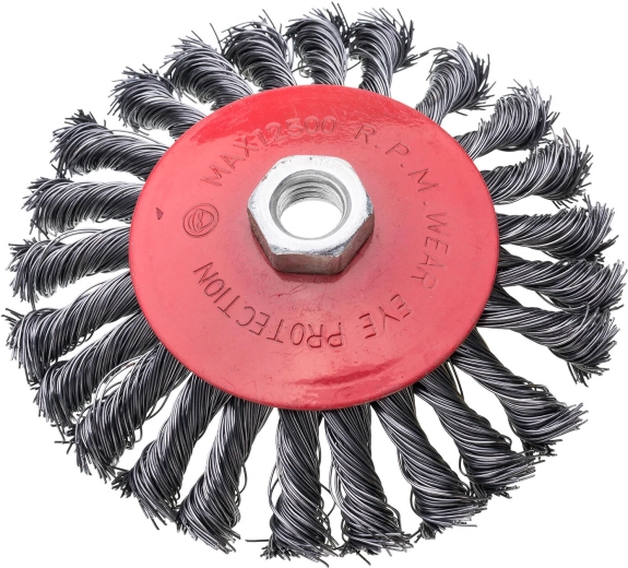 Perie tip cupă din oțel 125 mm, sârmă 0,3 mm, filet M14