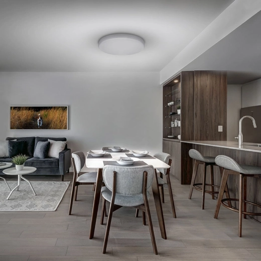 Design elegant, cu profil redus, pentru tavan și perete