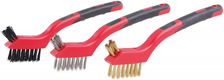 Set perii de mână 3 buc FESTA (inox, nylon, alamă)