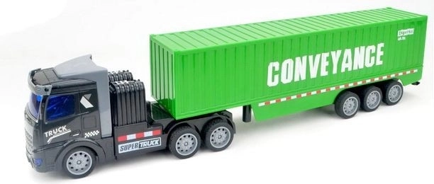Camion cu telecomandă cu semiremorcă tip container, cabină neagră