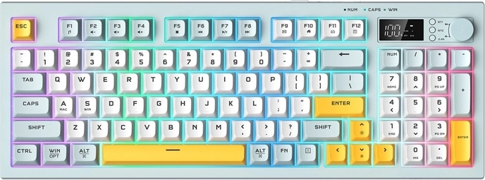 Tastatură de gaming Onikuma cu ecran OLED și RGB, 94 de taste, wireless și cu fir