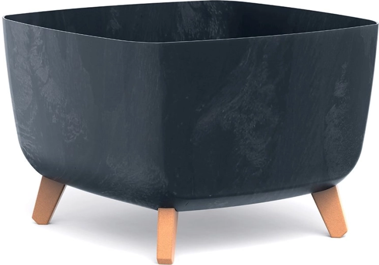 Ghiveci Gracia Square efect beton 39 × 39 × 27 cm, antracit