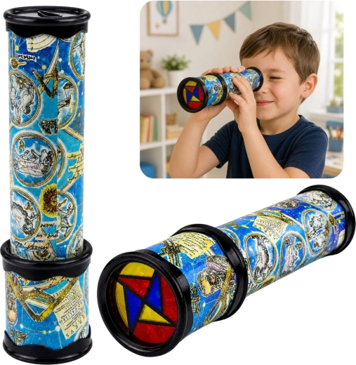 Kaleidoscop clasic pentru copii – lunetă educativă colorată 20 cm
