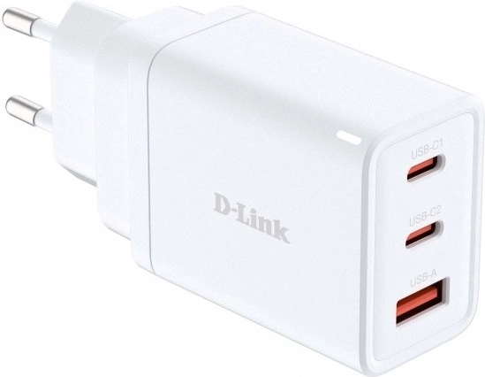 Încărcător D-Link GaN 65 W, 2× USB-C și 1× USB-A