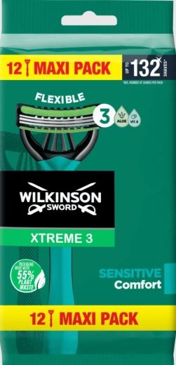 Aparat de ras de unică folosință Wilkinson Xtreme3 Sensitive, 12 bucăți