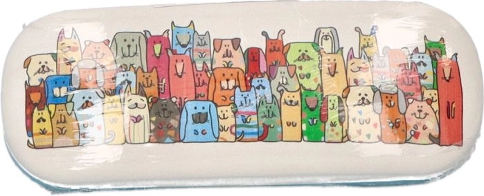 Etui pentru ochelari Stay Pawsitive cu motiv canin, PVC rezistent la apă