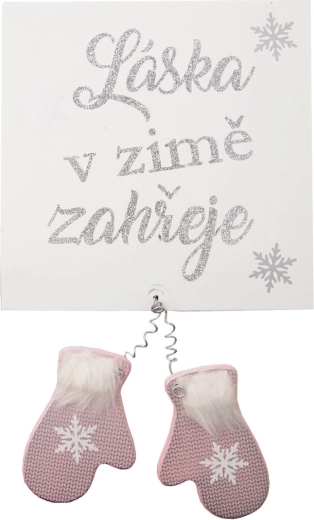 Plăcuță de Crăciun din lemn „Iubire” albă 20 × 30 cm